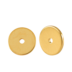 Perles en m&eacute;tal DQ disque rondelle 10mm Dor&eacute; (sans nickel)