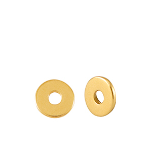 Perlen en m&eacute;tal DQ disque rondelle 4mm Dor&eacute; (sans nickel)