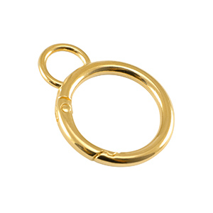 Appr&ecirc;ts en m&eacute;tal DQ porte-cl&eacute;s 24mm avec anneau Dor&eacute; (sans nickel)