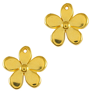 Breloques en m&eacute;tal DQ fleur Dor&eacute; (sans nickel)