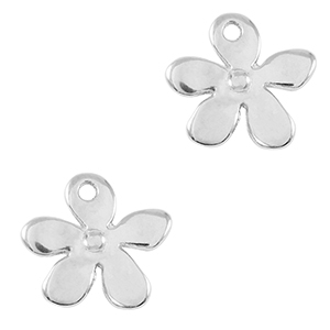 Breloques en m&eacute;tal DQ fleur Argent&eacute; antique (sans nickel)