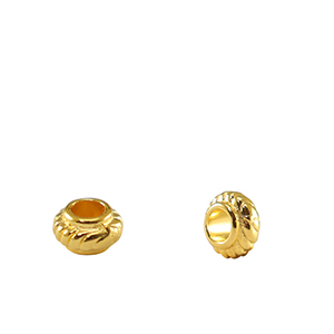 Perles en m&eacute;tal DQ spacer anneau Bali 6mm Dor&eacute; (sans nickel)
