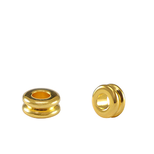 Perles en m&eacute;tal DQ tubes Dor&eacute; (sans nickel)