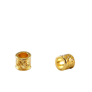 Perles en m&eacute;tal DQ tubes Dor&eacute; (sans nickel)