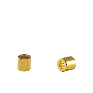 Perles en m&eacute;tal DQ tubes Dor&eacute; (sans nickel)