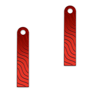 Pendentifs accroche-regard barre vague Rouge m&eacute;tallique