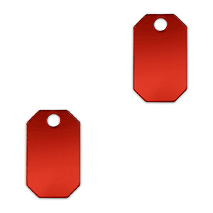 Pendentifs accroche-regard octogone Rouge m&eacute;tallique