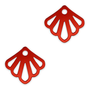 Pendentifs accroche-regard coquille Rouge m&eacute;tallique