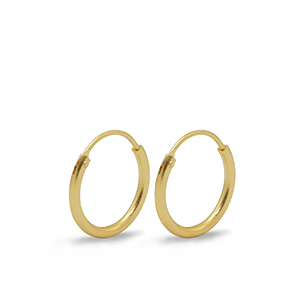Appr&ecirc;ts en m&eacute;tal DQ boucles d'oreilles cr&eacute;oles 15mm Dor&eacute; (sans nickel)