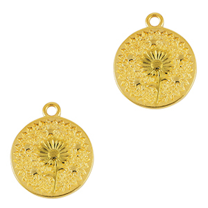 Breloques en m&eacute;tal DQ fleur Dor&eacute; (sans nickel)