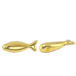 Perles en m&eacute;tal DQ poisson Dor&eacute; (sans nickel)