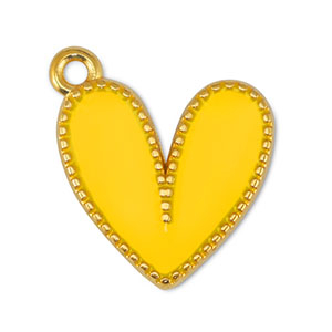 Breloques en m&eacute;tal DQ coeur Jaune-Dor&eacute; (sans nickel)