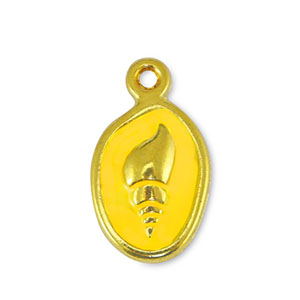 Breloques en m&eacute;tal DQ coquille Jaune-Dor&eacute; (sans nickel)