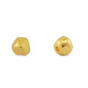 Perles en m&eacute;tal DQ cube Dor&eacute; (sans nickel)