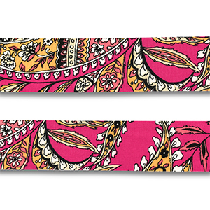 Bandana fleur et feuille Rose magenta
