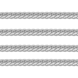 Appr&ecirc;ts en acier Inox cha&icirc;ne maille jaseron gourmette plat Argent&eacute;