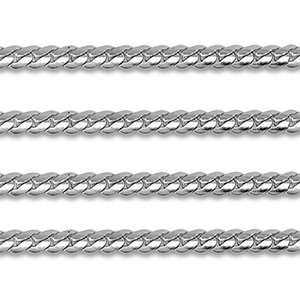 Appr&ecirc;ts en acier Inox cha&icirc;ne maille jaseron gourmette plat Argent&eacute;