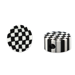 Perles en polym&egrave;re Noir-blanc