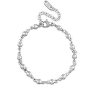 Bracelets en acier Inox boule Argent&eacute;