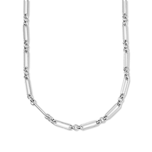 Colliers en acier Inox cha&icirc;ne maille Argent&eacute;