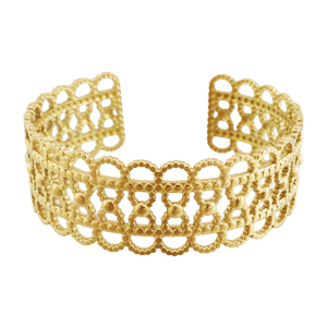 Bracelets en acier Inox jonc Dor&eacute;