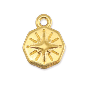 Breloques en m&eacute;tal DQ &eacute;toile Dor&eacute; (sans nickel)
