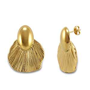 Boucles d'oreilles / puces d&rsquo;oreilles en acier Inox Dor&eacute;