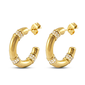 Boucles d'oreilles / puces d&rsquo;oreilles en acier Inox Dor&eacute;