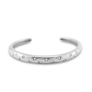 Bracelets en acier Inox jonc Argent&eacute;
