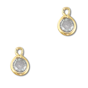 Pendentifs en verre Crystal glass rond Gris clair-dor&eacute;