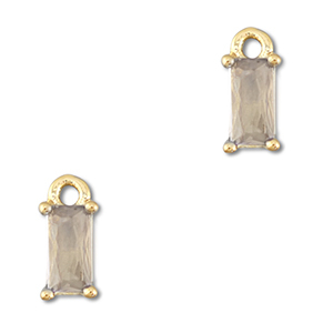 Pendentifs en verre Crystal glass rectangle Gris clair-dor&eacute;