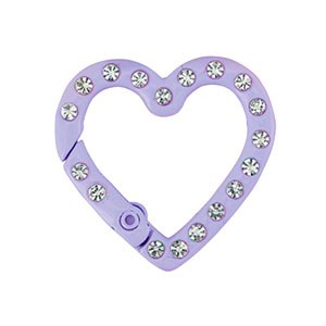 Appr&ecirc;ts color&eacute;s porte-cl&eacute;s coeur Violet