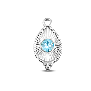 BY31&reg; Breloques en acier Inox goutte Argent&eacute;-aqua