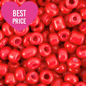 Perles de rocailles 6/0 (4mm) Rouge mandarine tango