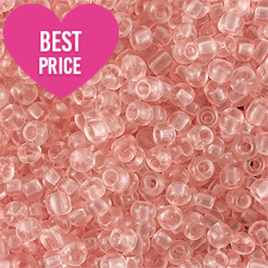 Perles de rocailles 12/0 (2mm) Rose p&ecirc;che clair transparant