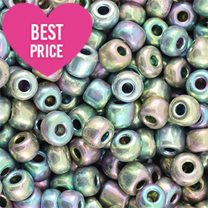Perles de rocailles 8/0 (3mm) Multicolore galaxie brillance m&eacute;tallique