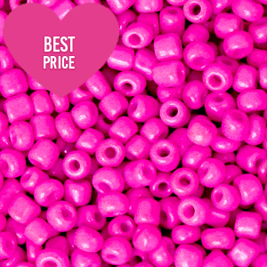 Perles de rocailles 12/0 (2mm) Rose vif fluo