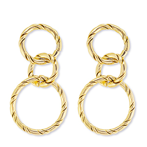 Boucles d'oreilles / puces en acier Inox Dor&eacute;