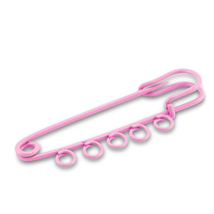 Appr&ecirc;ts color&eacute;s &eacute;pingle d&eacute;corative avec 5 anneaux Rose