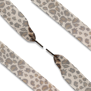 Lacet pour chaussure tendance organza l&eacute;opard Marron clair-marron fonc&eacute;