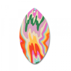 Pendentifs en polym&egrave;re  feuille Multicolore