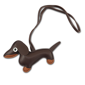 Pendentifs accroche-regard teckel Marron fonc&eacute;