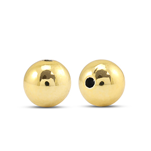 Perles au look m&eacute;tallique rond 10mm Dor&eacute; m&eacute;tallique
