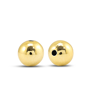 Perles au look m&eacute;tallique rond 6mm Dor&eacute; m&eacute;tallique