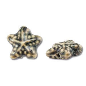 Perles en c&eacute;ramique &eacute;toile de mer Marron clair