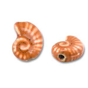 Perles en c&eacute;ramique coquille Orange