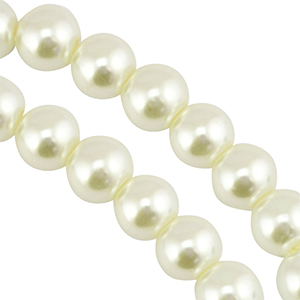 Perles en verre 12mm Blanc cass&eacute;