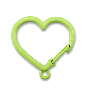 Appr&ecirc;ts color&eacute;s porte-cl&eacute;s coeur avec anneau Vert
