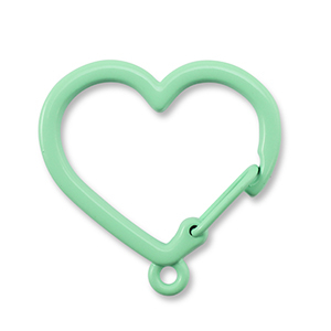 Appr&ecirc;ts color&eacute;s porte-cl&eacute;s coeur avec anneau Vert menthe