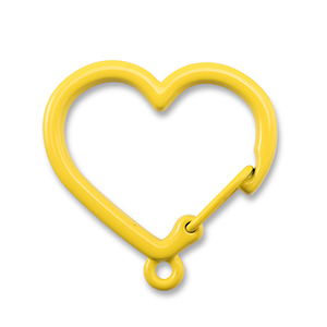 Appr&ecirc;ts color&eacute;s porte-cl&eacute;s coeur avec anneau Jaune